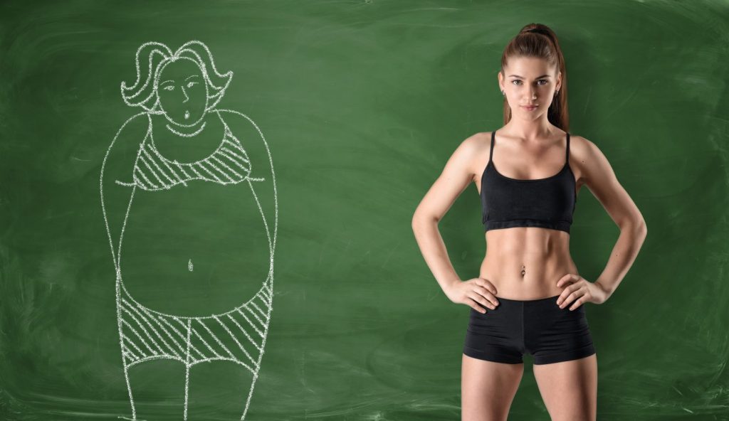 before and after weight loss illustration chalk board in Virginia