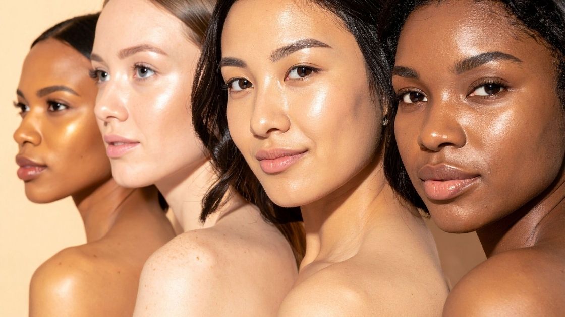diverse women with glowing skin portrait